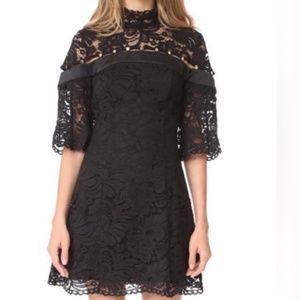 NWT Keepsake Star Crossed Lace Mini Dress Black XS